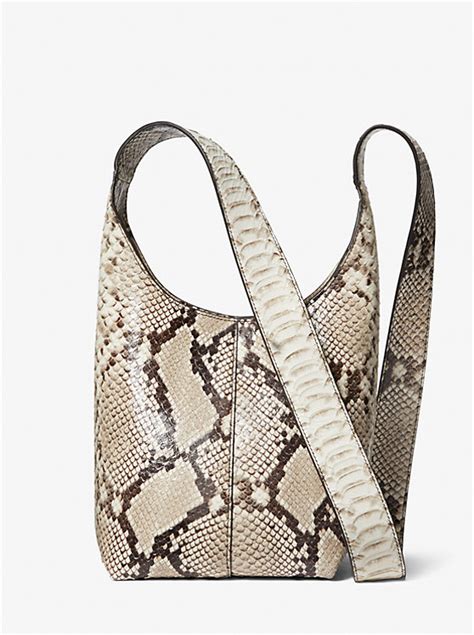 Dede Mini Python Embossed Leather Hobo Bag 